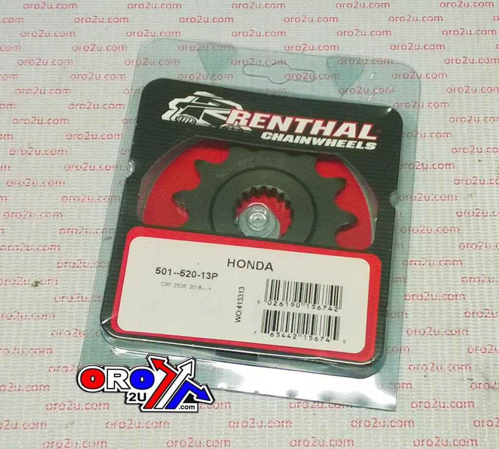 FRONT SPROCKET RENTHAL HONDA CRF250R 18, RENTHAL 501--520-13P, 501--520-13P