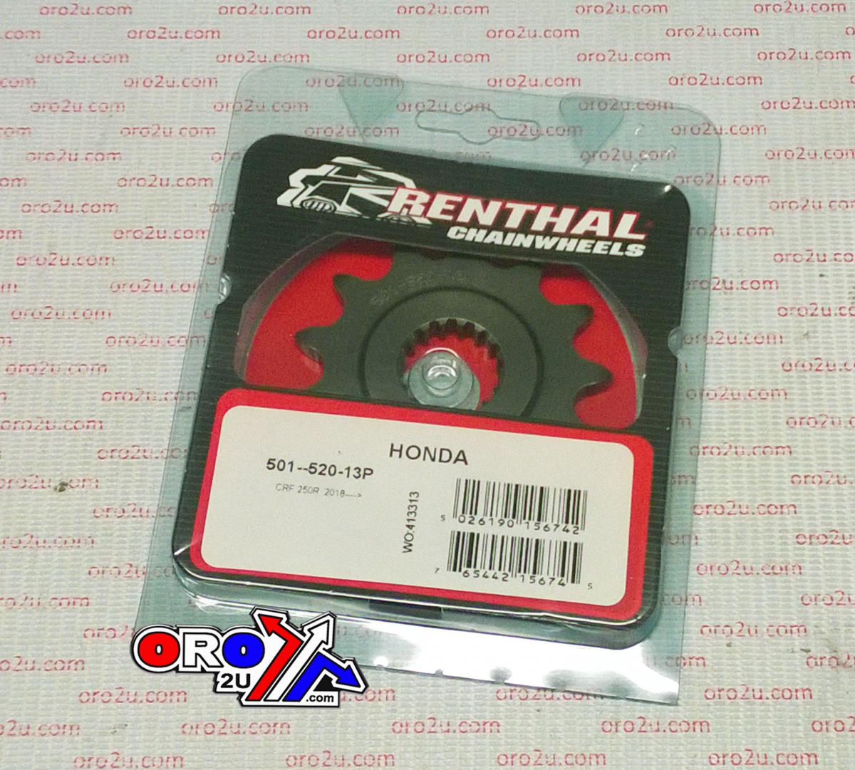 FRONT SPROCKET RENTHAL HONDA CRF250R 18, RENTHAL 501--520-13P, 501--520-13P