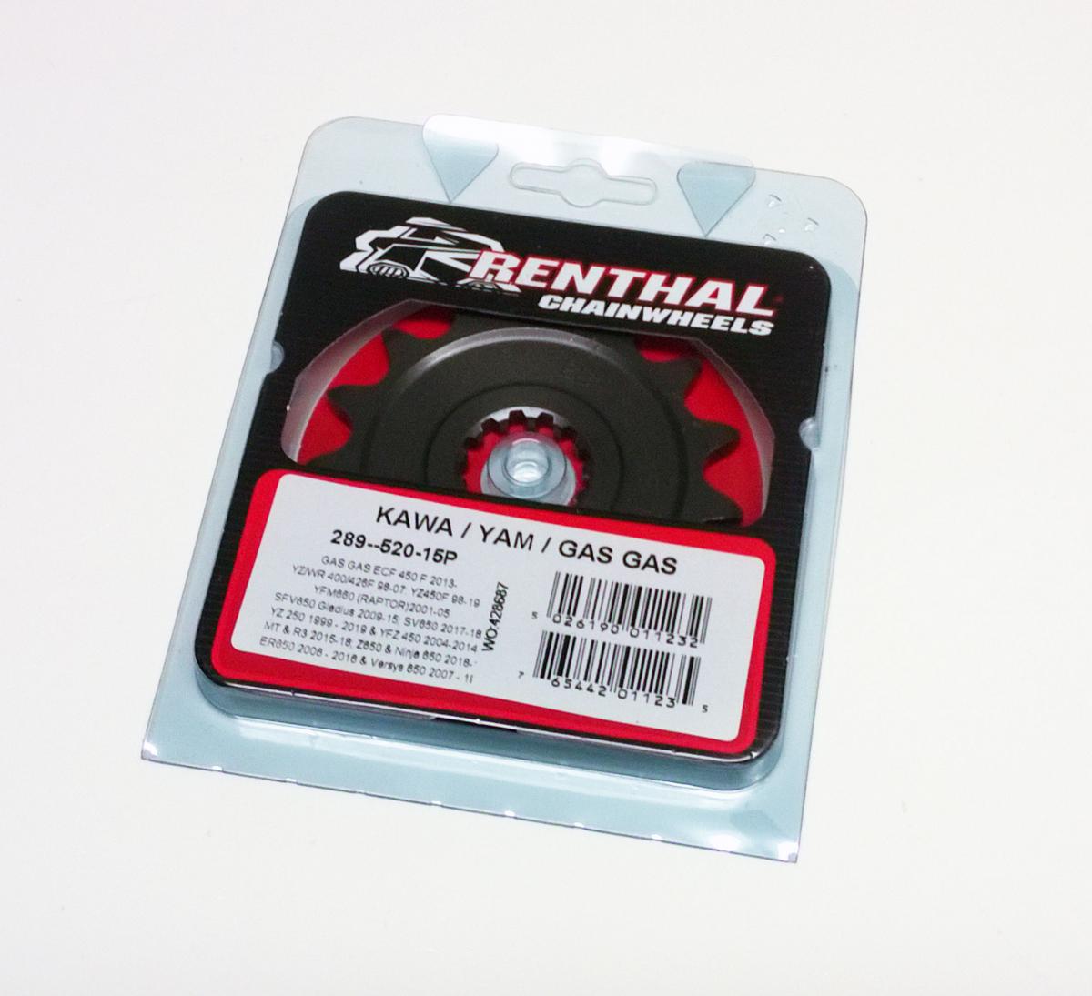 FRONT SPROCKET RENTHAL 289, KAWASAKI/YAMAHA 289-520-15P