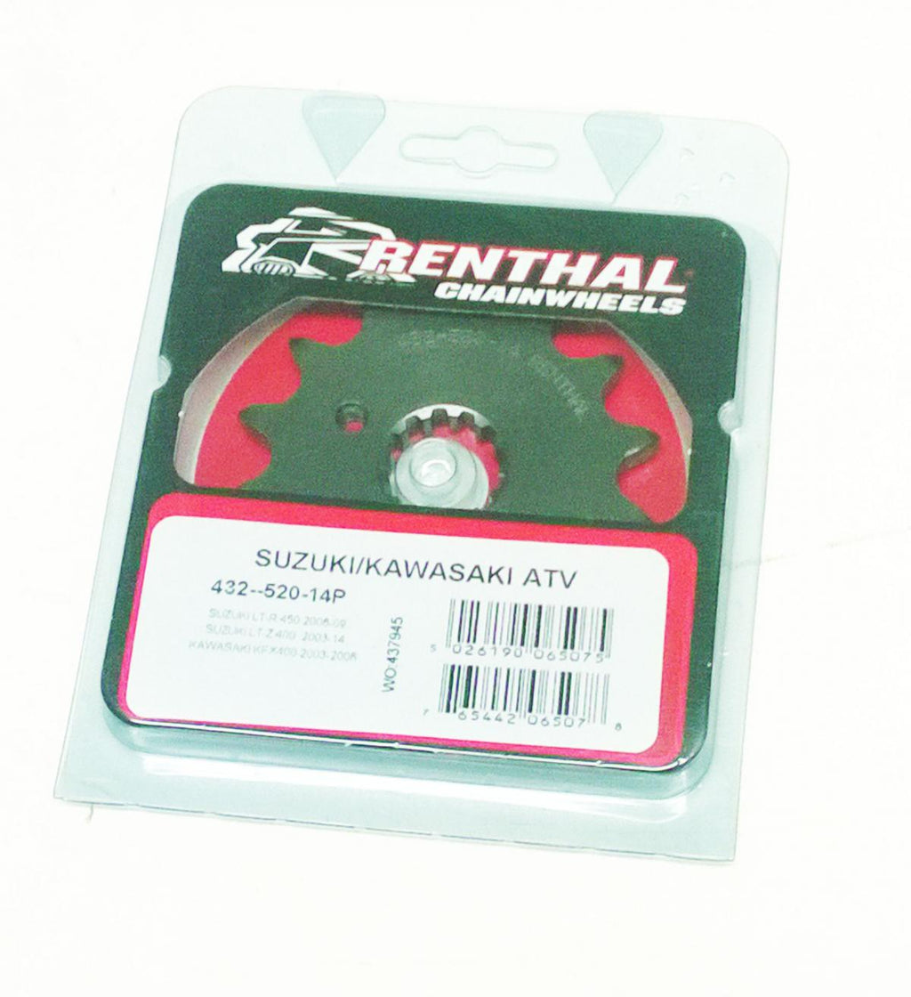 FRONT SPROCKET RENTHAL 432, SUZUKI/KAWASAKI ATV 432--520-14P, 432--520-14P