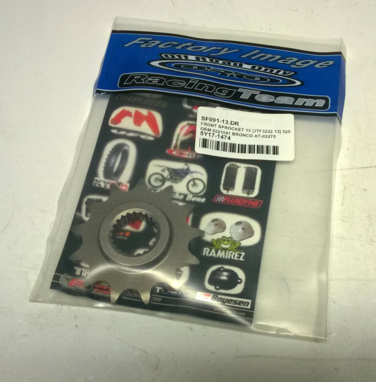 FRONT SPROCKET 13 [JTF3222.13] 520, OEM 0221041 BRONCO AT-03275