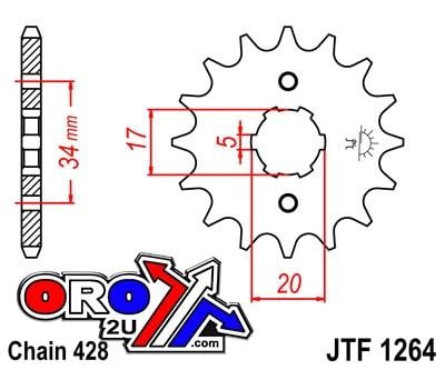 FRONT SPROCKET JTF1264.16 428 JTF1264