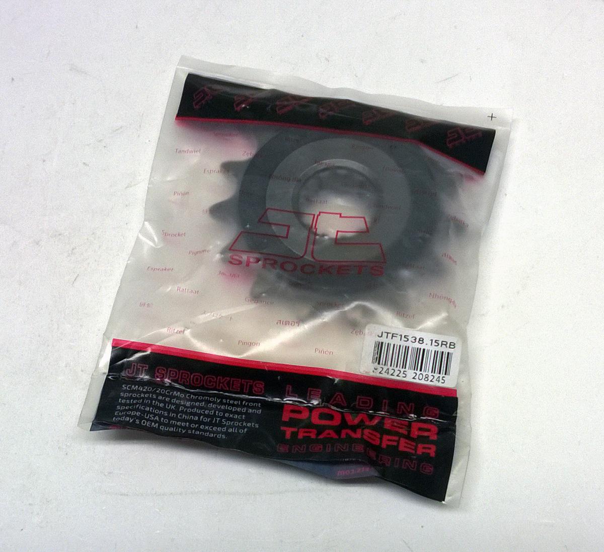 FRONT SPROCKET JTF1538.15RB JT, OE Rubber Cushioned