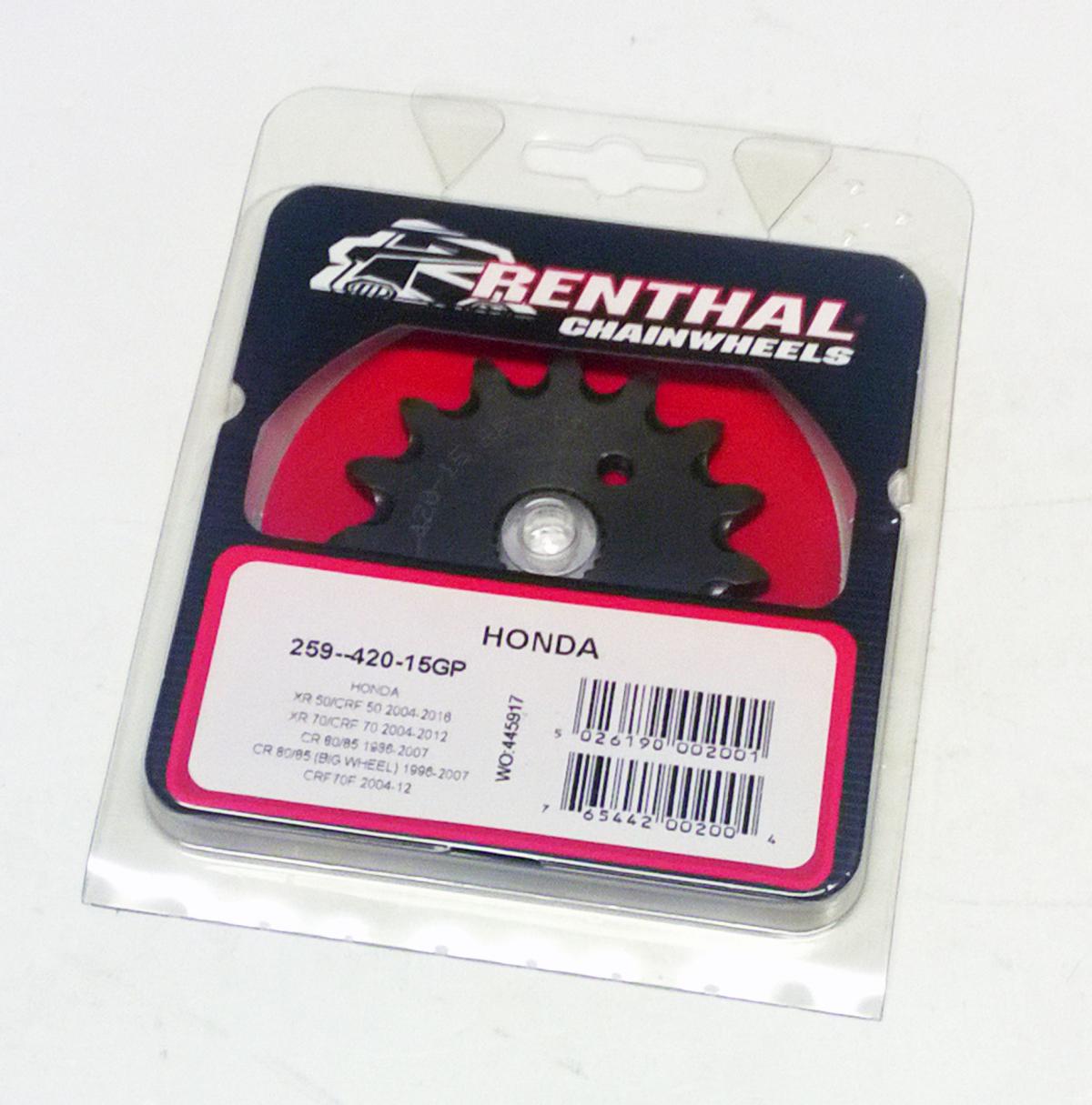 FRONT SPROCKET RENTHAL 259 420, HONDA 259--420-15GP