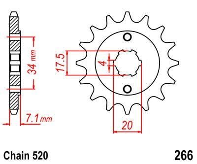 FRONT SPROCKET 266.14 DIRT