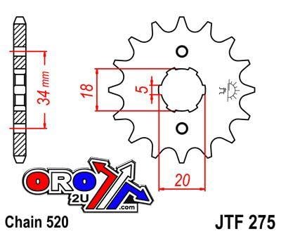 FRONT SPROCKET JTF275.15 JT, HONDA ROAD