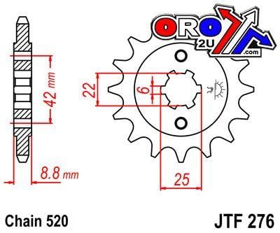 FRONT SPROCKET JTF276.15 JT JTF276