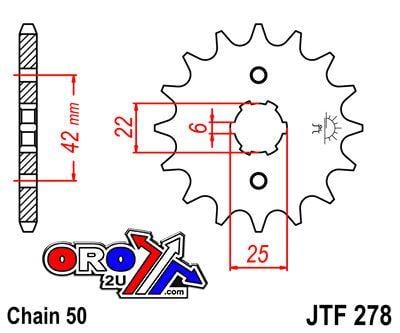 FRONT SPROCKET JTF278.16 JT, HONDA ROAD