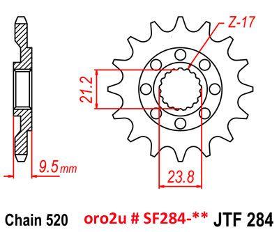 FRONT SPROCKET 284 RAPTOR LIGHT & SELF CLEANING 10B-ML4-14