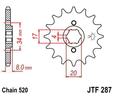 FRONT SPROCKET JTF287.13 JT