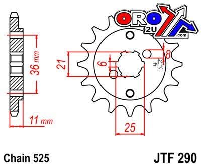 FRONT SPROCKET JTF290.15 JT, HONDA ROAD