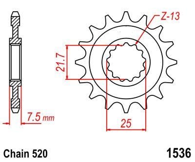 FRONT SPROCKET 15 [JTF1536.15] 520