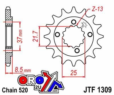 FRONT SPROCKET JTF1309.13 JT OLD No SF450-13.JT