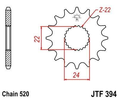FRONT SPROCKET JTF394.14 JT