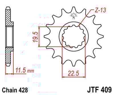 FRONT SPROCKET JTF409.16 JT