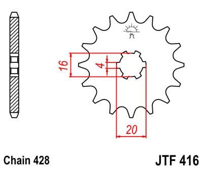 FRONT SPROCKET JTF416.14 JT