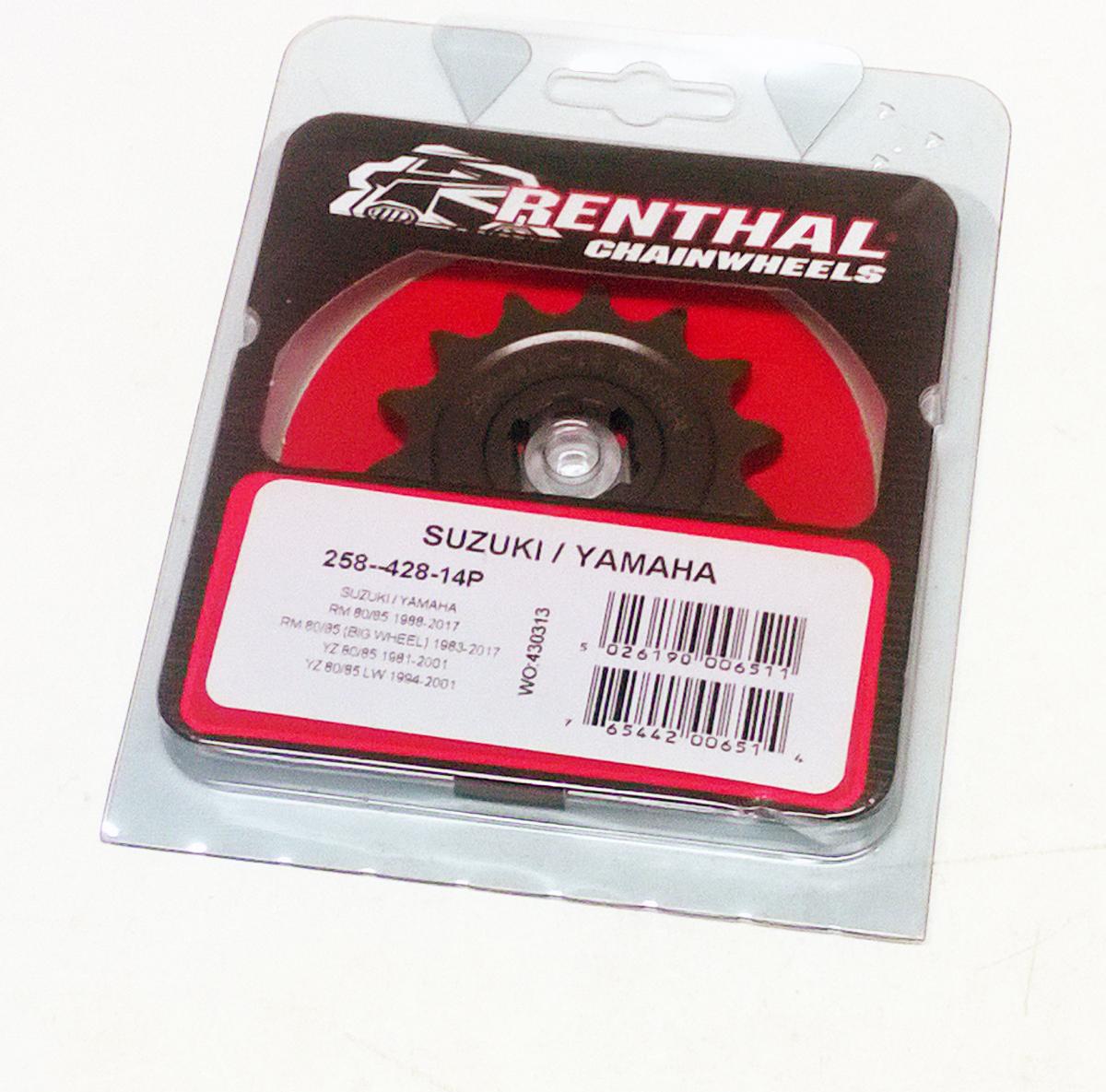 FRONT SPROCKET RENTHAL 258, SUZUKI/YAMAHA 258--428-14P, 258--428-14P