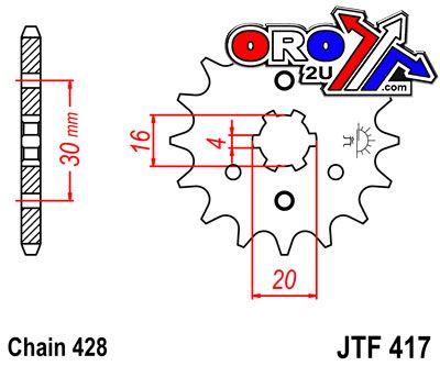 FRONT SPROCKET JTF417.16 JT