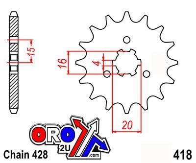 FRONT SPROCKET JTF418.15 JT