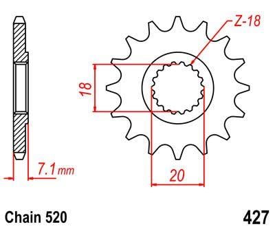 FRONT SPROCKET 11 [JTF427.11] 520