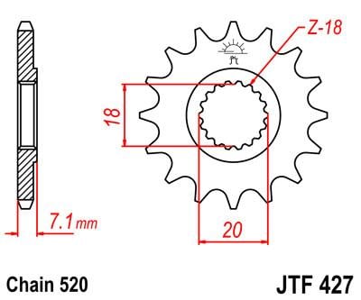 FRONT SPROCKET JTF427.14 JT