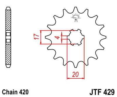 FRONT SPROCKET JTF429.12 JT
