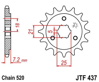 FRONT SPROCKET JTF437.14 JT JTF43714 JTF437.14