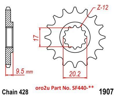FRONT SPROCKET JTF1907.13 JT