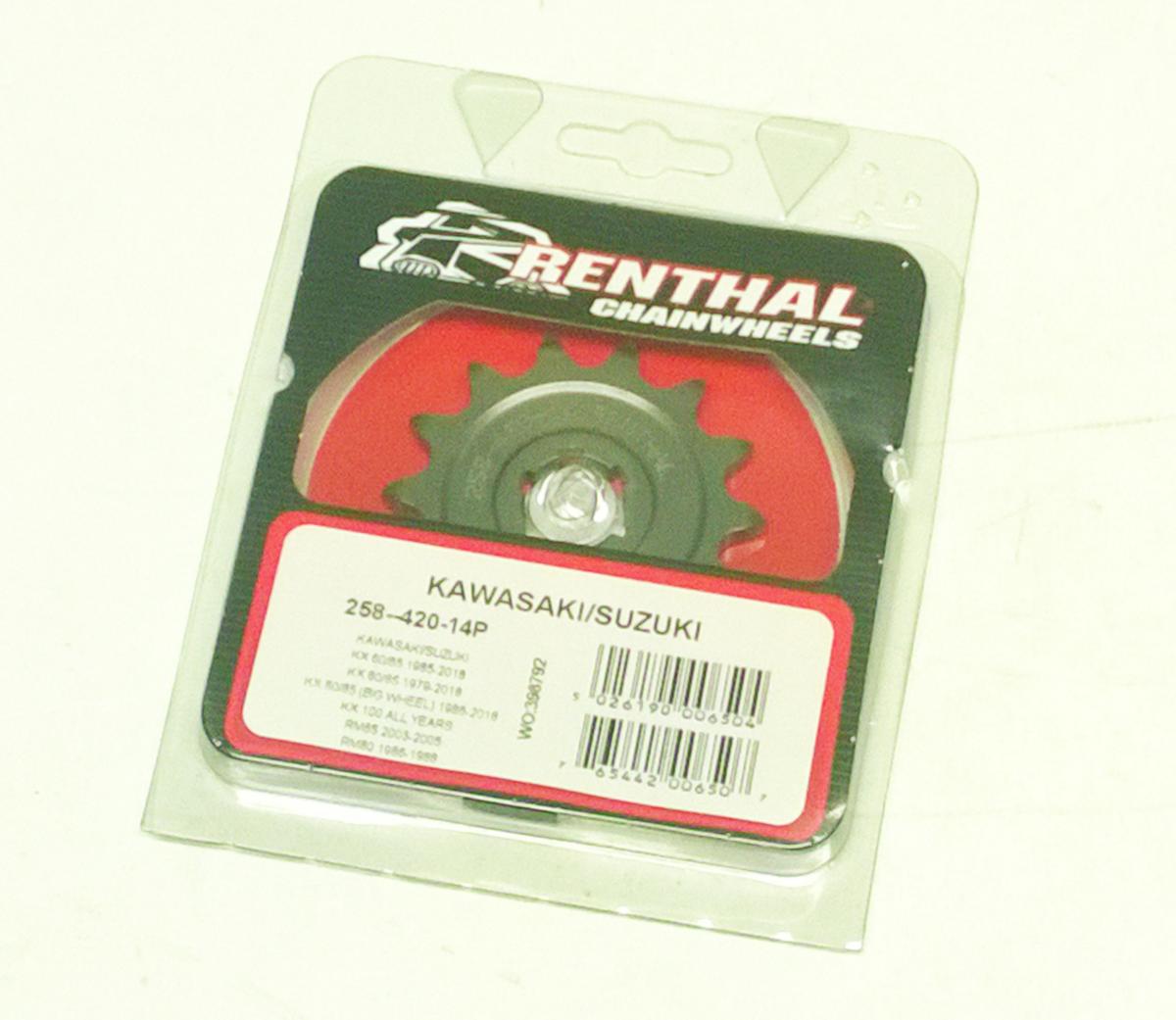 FRONT SPROCKET RENTHAL 258, KAWASAKI/SUZUKI 258--420-14P