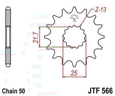 FRONT SPROCKET JTF566.16 JT