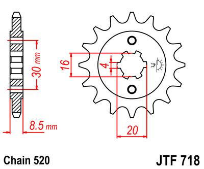 FRONT SPROCKET JTF718.12 JT, CAN USE SF422