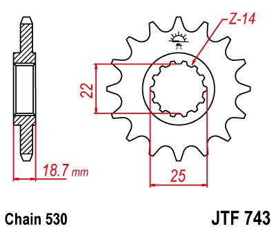 FRONT SPROCKET JTF743.15 JT
