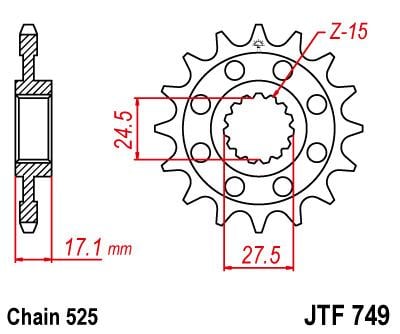 FRONT SPROCKET JTF749.15 JT