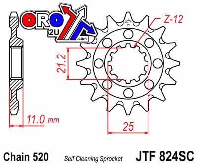 FRONT SPROCKET JTF824.14SC JT, Lightweight Self-Cleaning