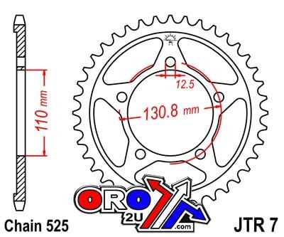 REAR SPROCKET JTR7.45 JT 525