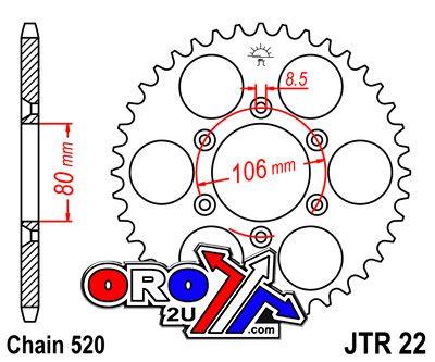 REAR SPROCKET JTR22.45 JT 520