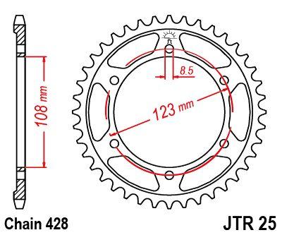REAR SPROCKET JTR25.60 JT 428
