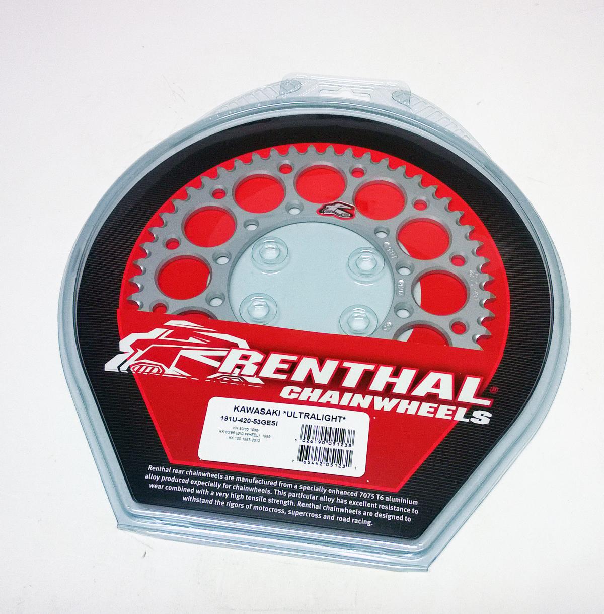 REAR SPROCKET ALLOY SI RENTHAL, ULTRALITE 191U-420-53GESI SILVER