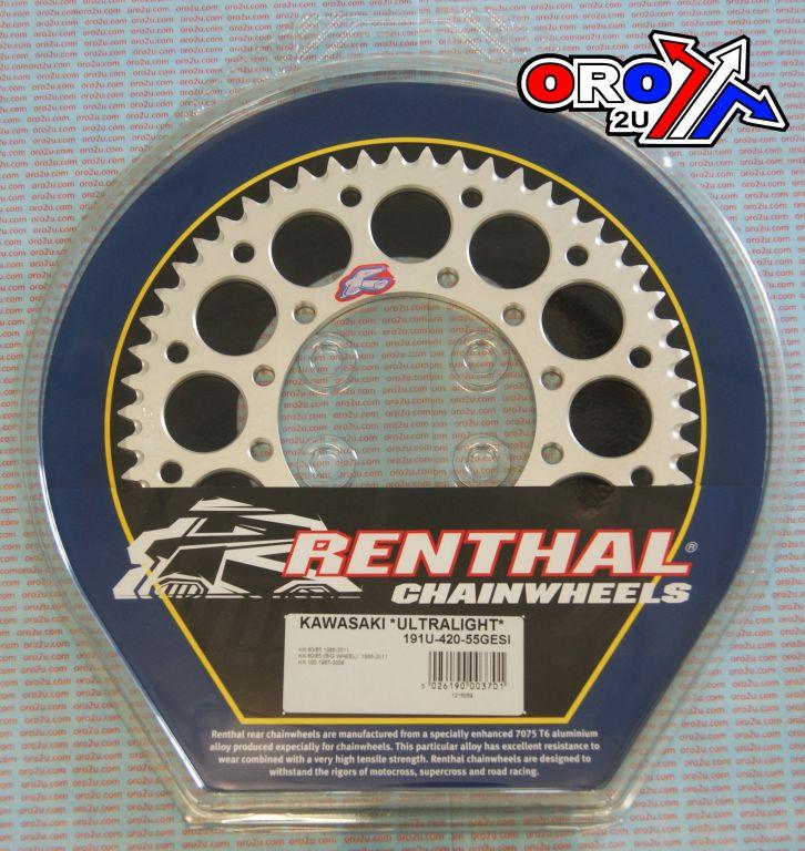 REAR SPROCKET ALLOY SI RENTHAL, ULTRALITE 191U-420-55GESI SILVER
