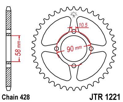 REAR SPROCKET JTR1221.44 STEEL