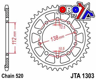REAR SPROCKET ALLOY JTA1303.48, HONDA ROAD CHAIN 520