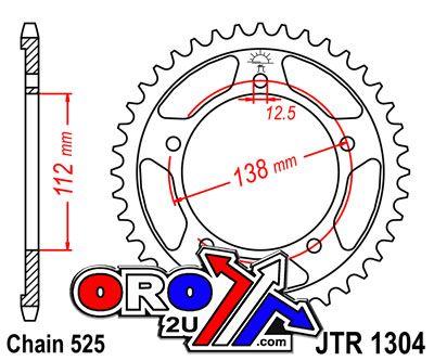 REAR SPROCKET STEEL JTR1304.38, HONDA ROAD