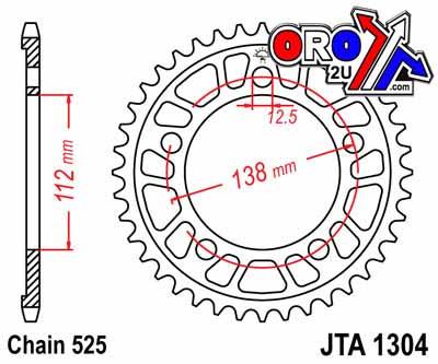 REAR SPROCKET ALLOY JTA1304.43, HONDA ROAD CHAIN 525