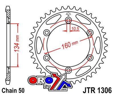 REAR SPROCKET JTR1306.40 STEEL, HONDA ROAD