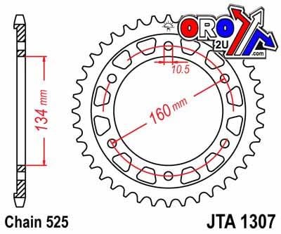 REAR SPROCKET ALLOY JTA1307.44, HONDA ROAD CHAIN 525