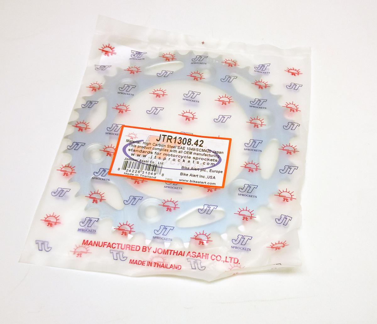 REAR SPROCKET STEEL JTR1308.42, CHAIN CONVERSION 520, HONDA ROAD