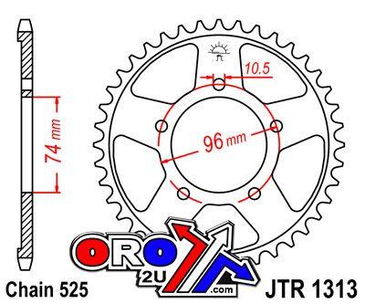 REAR SPROCKET JTR1313.40 STEEL, HONDA ROAD