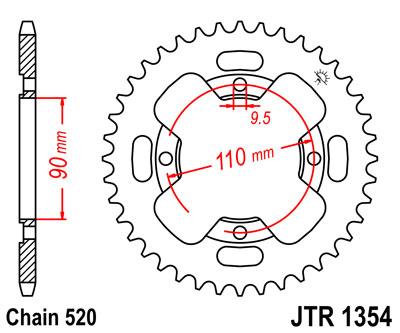 REAR SPROCKET JTR1354.38 STEEL BLACK