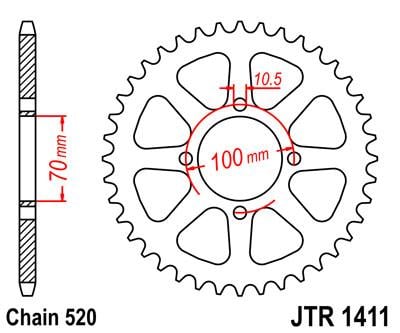 REAR SPROCKET STEEL JTR1411.50