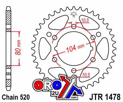 REAR SPROCKET JTR1478.43 JT